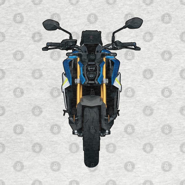 Blue GSX S1000 Front View Illustration by KAM Std